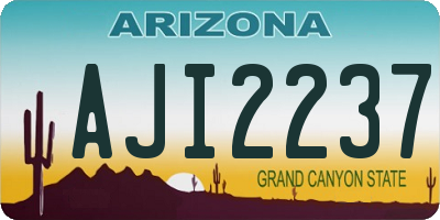 AZ license plate AJI2237