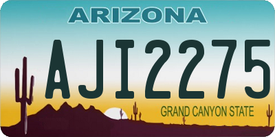 AZ license plate AJI2275