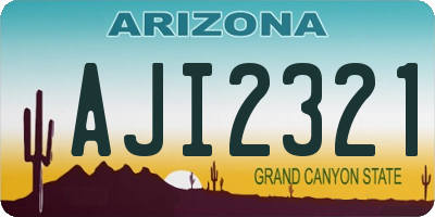 AZ license plate AJI2321