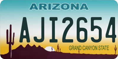 AZ license plate AJI2654