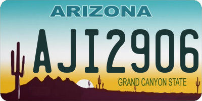 AZ license plate AJI2906