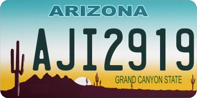 AZ license plate AJI2919
