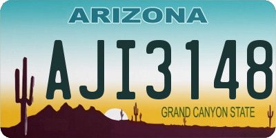 AZ license plate AJI3148