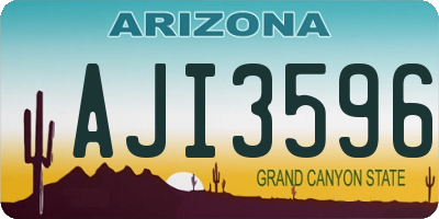 AZ license plate AJI3596