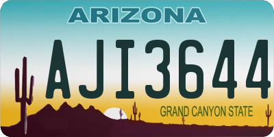 AZ license plate AJI3644