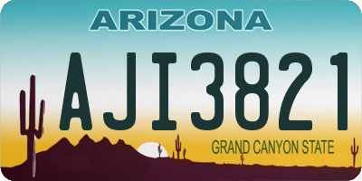AZ license plate AJI3821