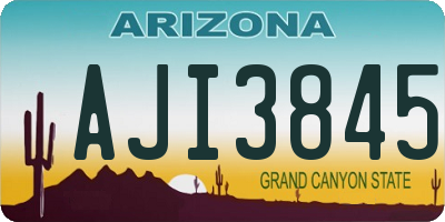 AZ license plate AJI3845