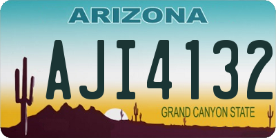 AZ license plate AJI4132