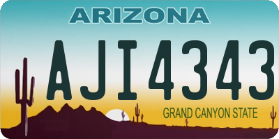 AZ license plate AJI4343