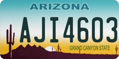 AZ license plate AJI4603