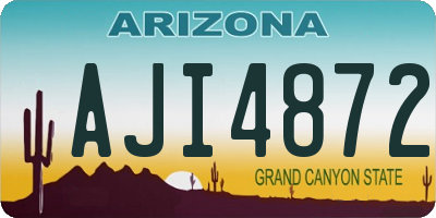 AZ license plate AJI4872
