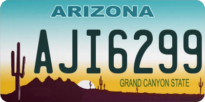 AZ license plate AJI6299
