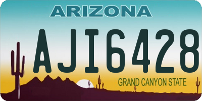 AZ license plate AJI6428