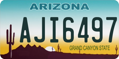 AZ license plate AJI6497