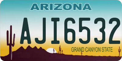 AZ license plate AJI6532