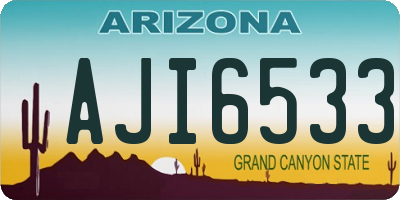 AZ license plate AJI6533