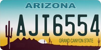 AZ license plate AJI6554