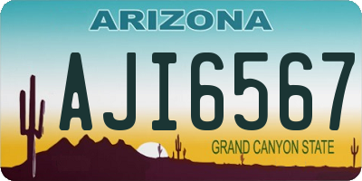 AZ license plate AJI6567
