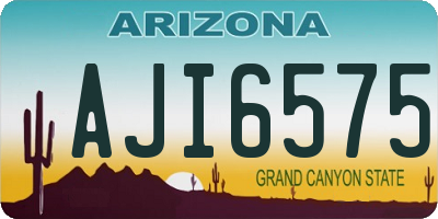 AZ license plate AJI6575