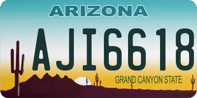 AZ license plate AJI6618