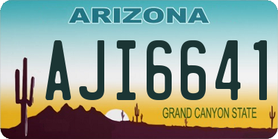 AZ license plate AJI6641