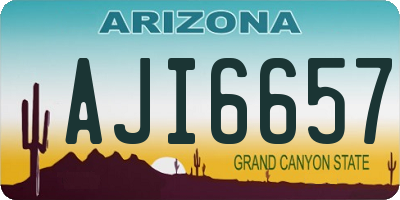 AZ license plate AJI6657
