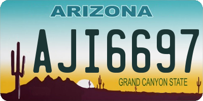 AZ license plate AJI6697