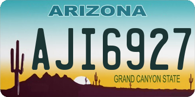 AZ license plate AJI6927