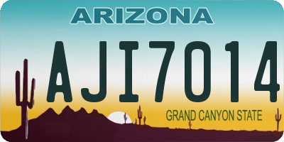 AZ license plate AJI7014
