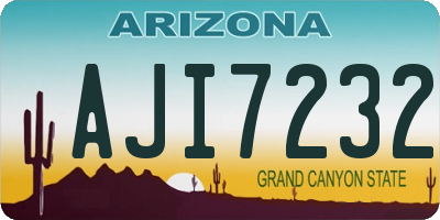AZ license plate AJI7232