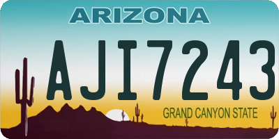 AZ license plate AJI7243