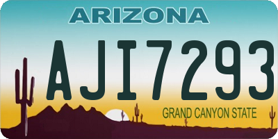 AZ license plate AJI7293