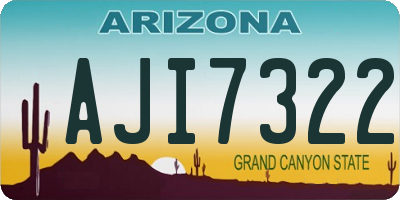 AZ license plate AJI7322