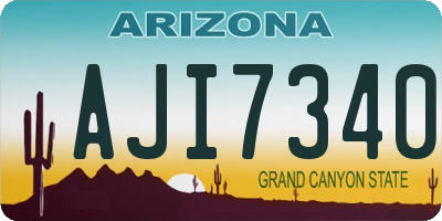 AZ license plate AJI7340