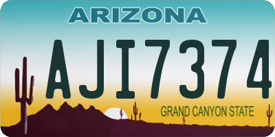 AZ license plate AJI7374
