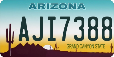 AZ license plate AJI7388