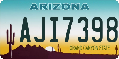 AZ license plate AJI7398