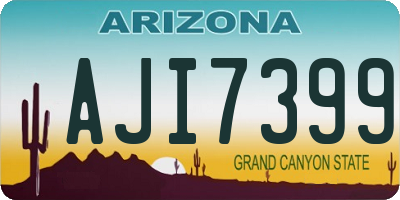 AZ license plate AJI7399