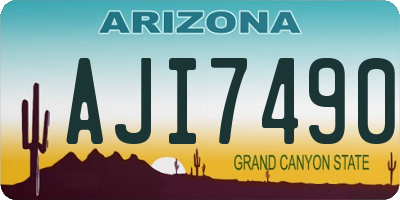 AZ license plate AJI7490