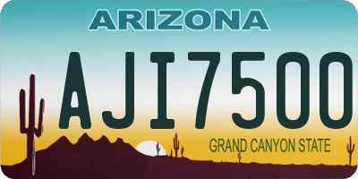 AZ license plate AJI7500