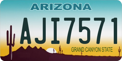 AZ license plate AJI7571