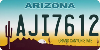 AZ license plate AJI7612
