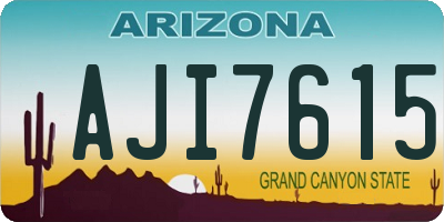 AZ license plate AJI7615