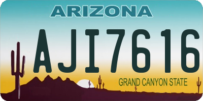 AZ license plate AJI7616