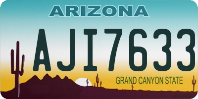 AZ license plate AJI7633