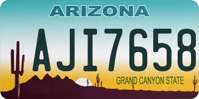 AZ license plate AJI7658