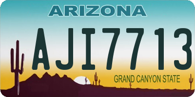 AZ license plate AJI7713