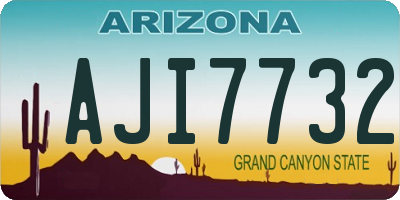 AZ license plate AJI7732