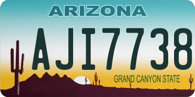 AZ license plate AJI7738
