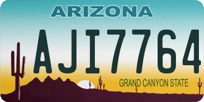 AZ license plate AJI7764